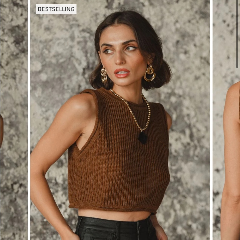VIENNA BROWN CROP MUSCLE TANK